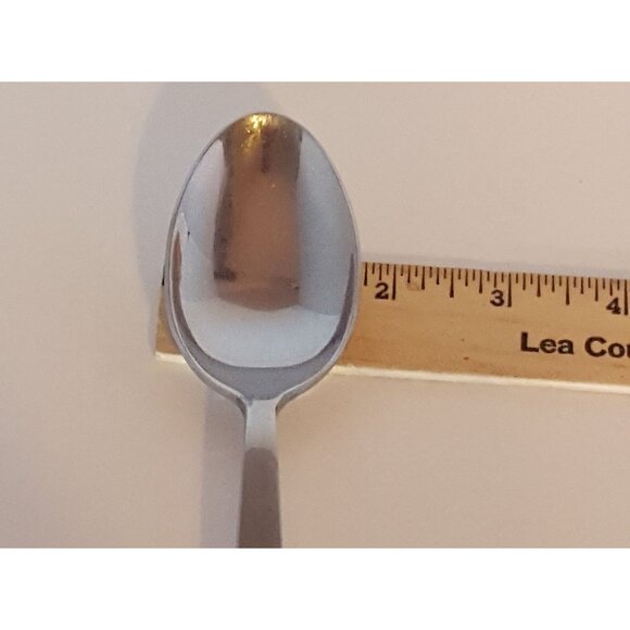 Fiesta MASQUERADE Stainless Homer Laughlin Silverware Flatware Oval Soup Spoon 8 - Picture 4 of 5